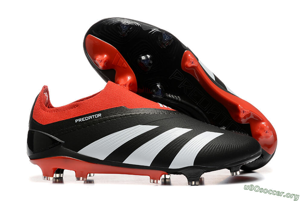Adidas Predator Elite Laceless FG Football Boots - Black/White/Red 2