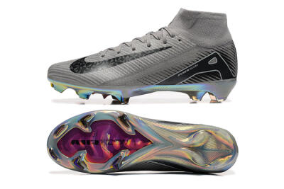 Nike Air Zoom Mercurial Superfly 10 Elite FG Football Boots - Grey/Black/White/Gold