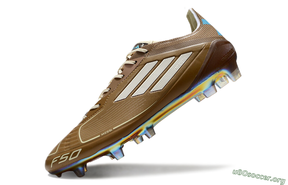 Adidas F50 Elite FG Football Boots - Brown/White/Blue 5