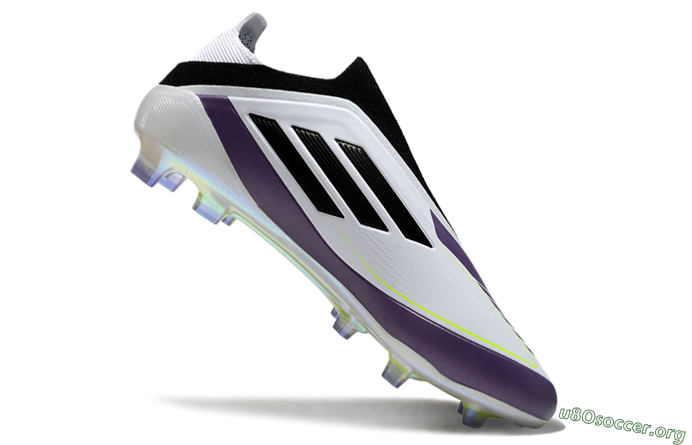 Adidas F50 Elite Laceless FG Football Boots - White/Purple/Black 4