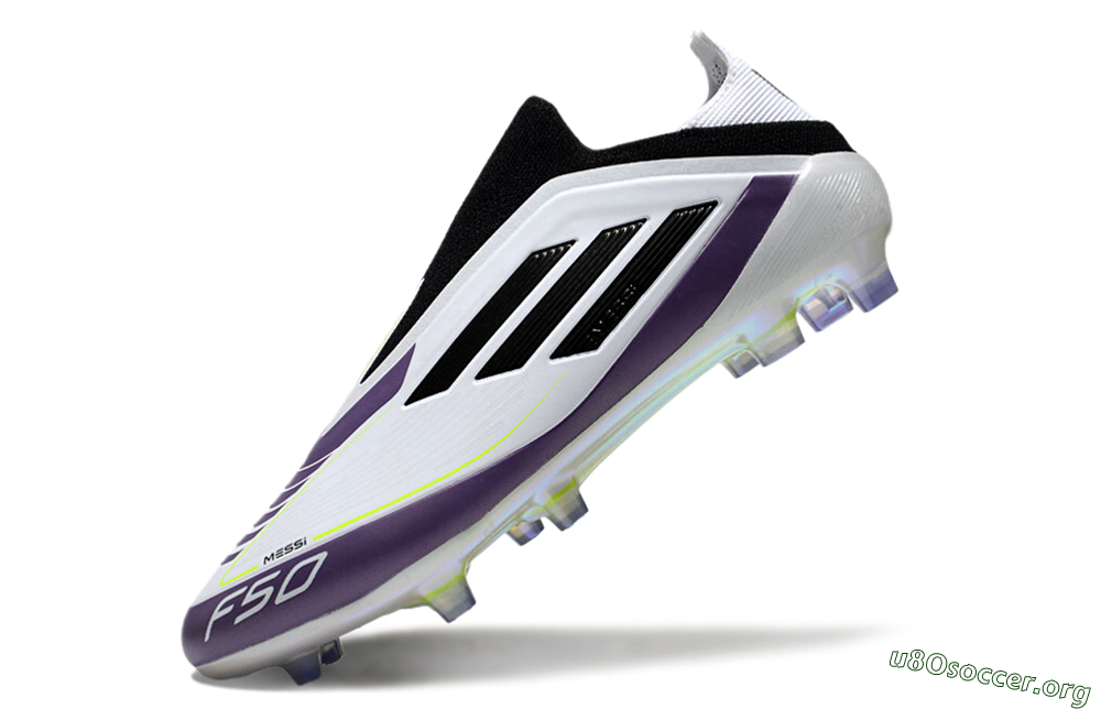 Adidas F50 Elite Laceless FG Football Boots - White/Purple/Black 5