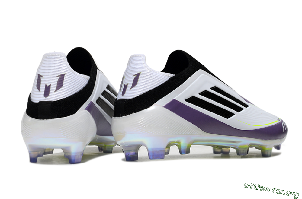 Adidas F50 Elite Laceless FG Football Boots - White/Purple/Black 6