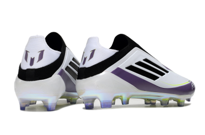 Adidas F50 Elite Laceless FG Football Boots - White/Purple/Black