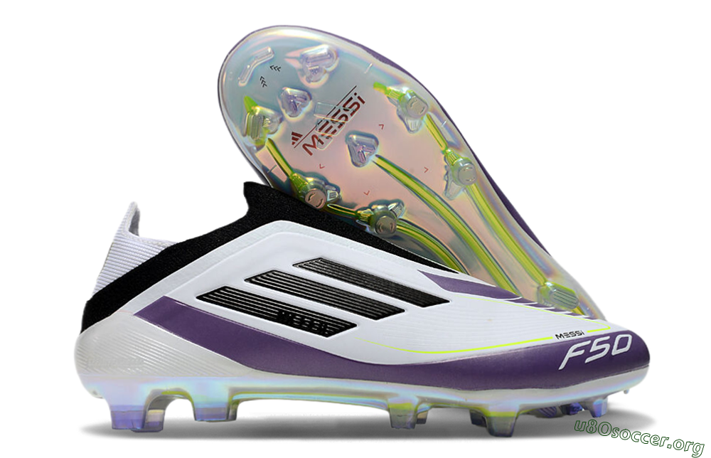Adidas F50 Elite Laceless FG Football Boots - White/Purple/Black 2