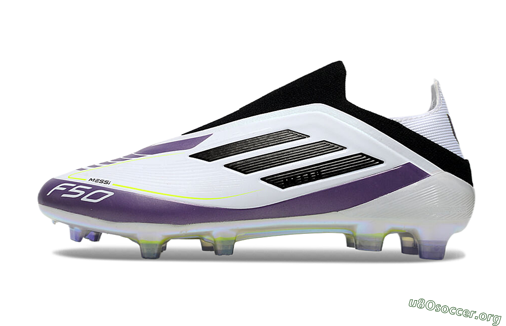 Adidas F50 Elite Laceless FG Football Boots - White/Purple/Black 3