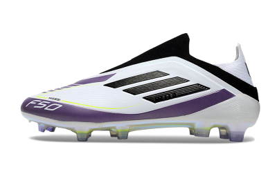 Adidas F50 Elite Laceless FG Football Boots - White/Purple/Black