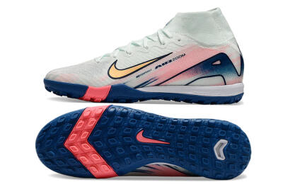 Nike Air Zoom Mercurial Superfly 10 Elite TF Football Shoes - White/Pink/Blue