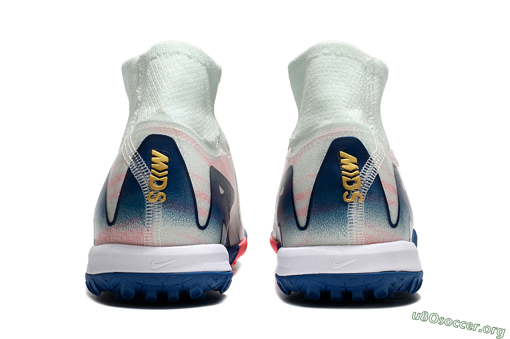 Nike Air Zoom Mercurial Superfly 10 Elite TF Football Shoes - White/Pink/Blue 4