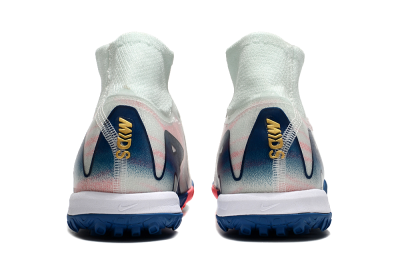 Nike Air Zoom Mercurial Superfly 10 Elite TF Football Shoes - White/Pink/Blue