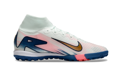 Nike Air Zoom Mercurial Superfly 10 Elite TF Football Shoes - White/Pink/Blue