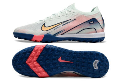 Nike Air Zoom Mercurial Vapor 16 Elite TF Football Shoes - White/Pink/Blue