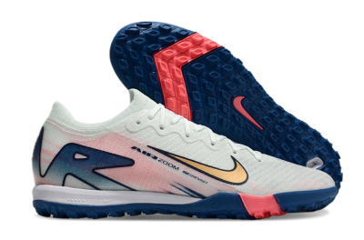 Nike Air Zoom Mercurial Vapor 16 Elite TF Football Shoes - White/Pink/Blue