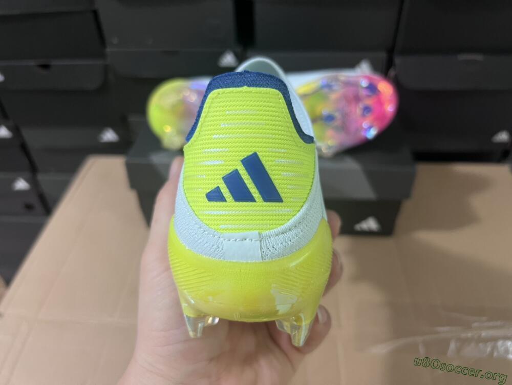 Adidas F50 Elite Laceless FG Football Boots - White/Blue/Pink/Yellow