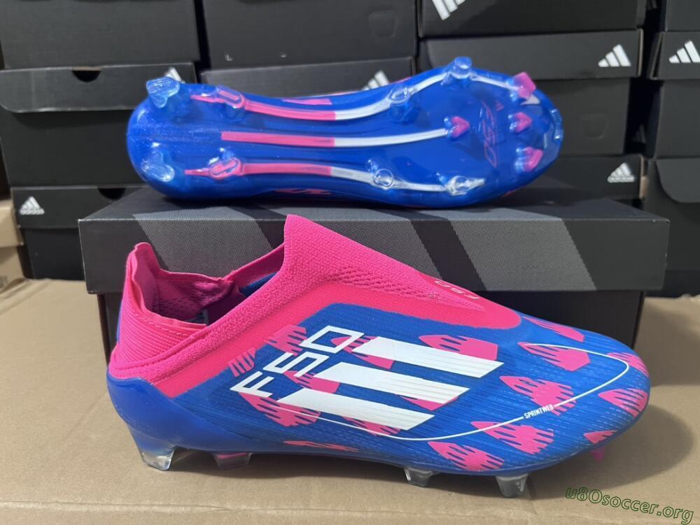 Adidas F50 Elite Laceless FG Football Boots - Blue/Pink/White