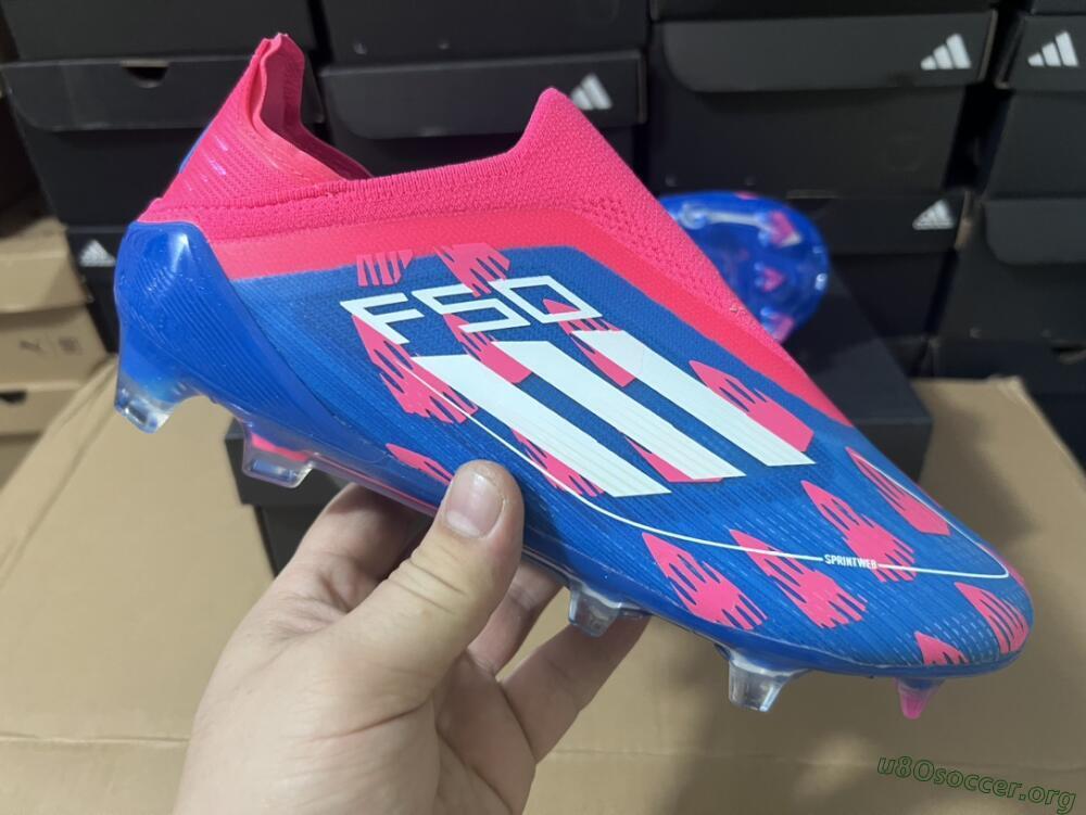 Adidas F50 Elite Laceless FG Football Boots - Blue/Pink/White