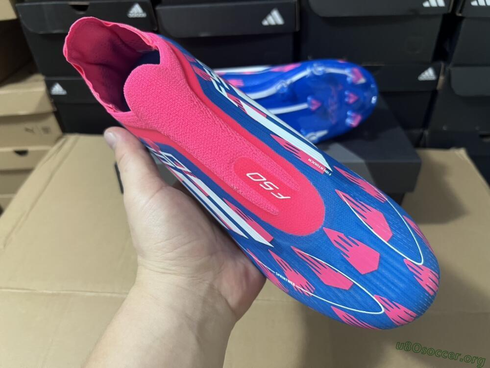 Adidas F50 Elite Laceless FG Football Boots - Blue/Pink/White