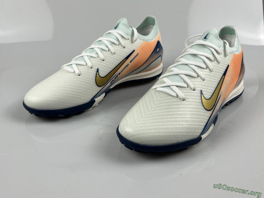 Nike Air Zoom Mercurial Vapor 16 Elite TF Football Shoes - White/Pink/Blue