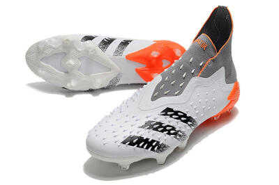 Adidas Predator Freak+ Laceless FG Football Boots - White/Grey/Orange