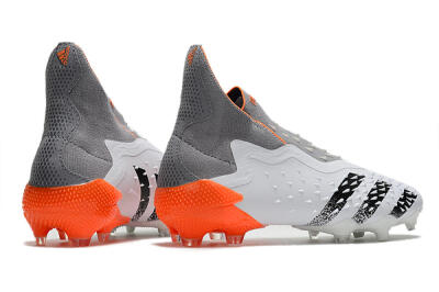 Adidas Predator Freak+ Laceless FG Football Boots - White/Grey/Orange