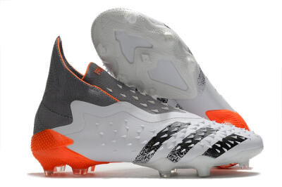 Adidas Predator Freak+ Laceless FG Football Boots - White/Grey/Orange