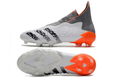 Adidas Predator Freak+ Laceless FG Football Boots - White/Grey/Orange