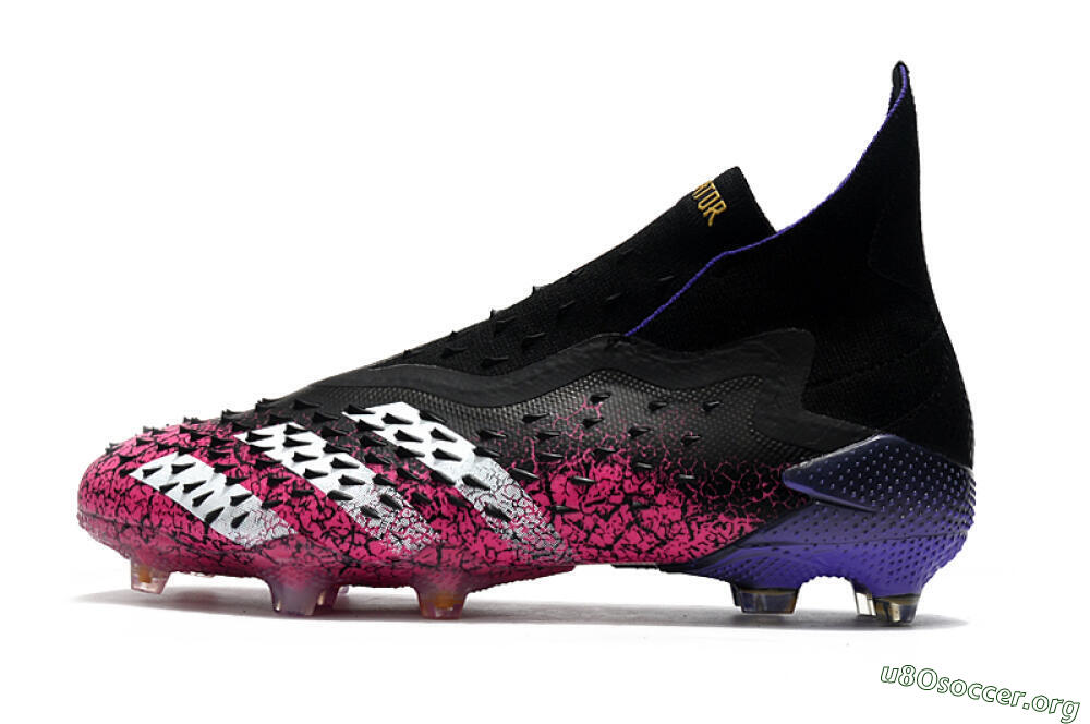 Adidas Predator Freak+ Laceless FG Football Boots - Black/White/Red 3