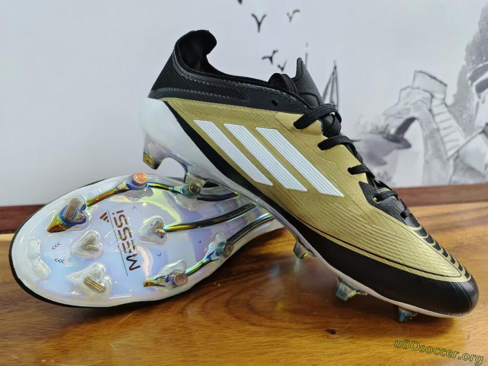 Adidas F50 Adizero Messi FG Football Boots - Gold/White/Black