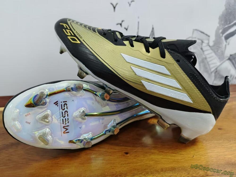 Adidas F50 Adizero Messi FG Football Boots - Gold/White/Black