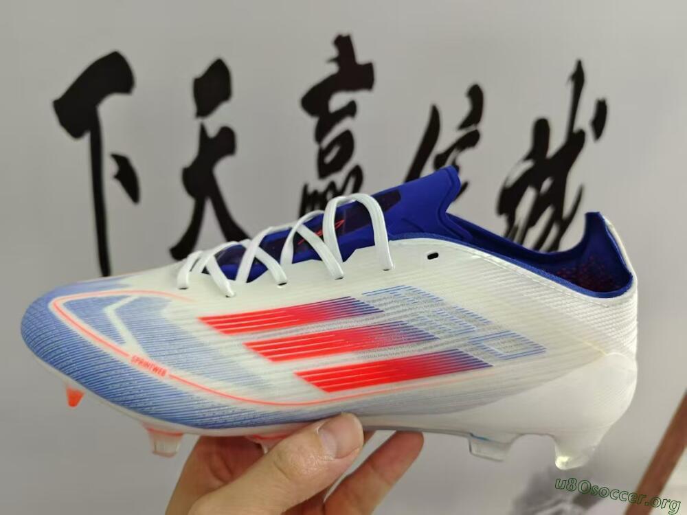Adidas F50 Adizero FG Football Boots - White/Blue/Pink