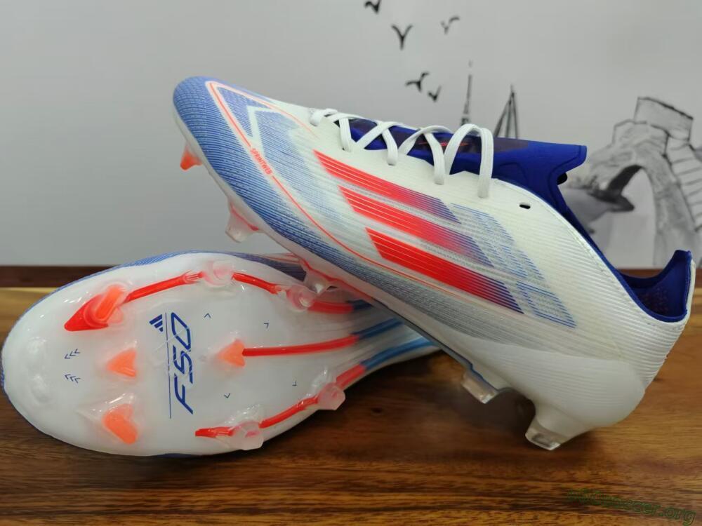 Adidas F50 Adizero FG Football Boots - White/Blue/Pink