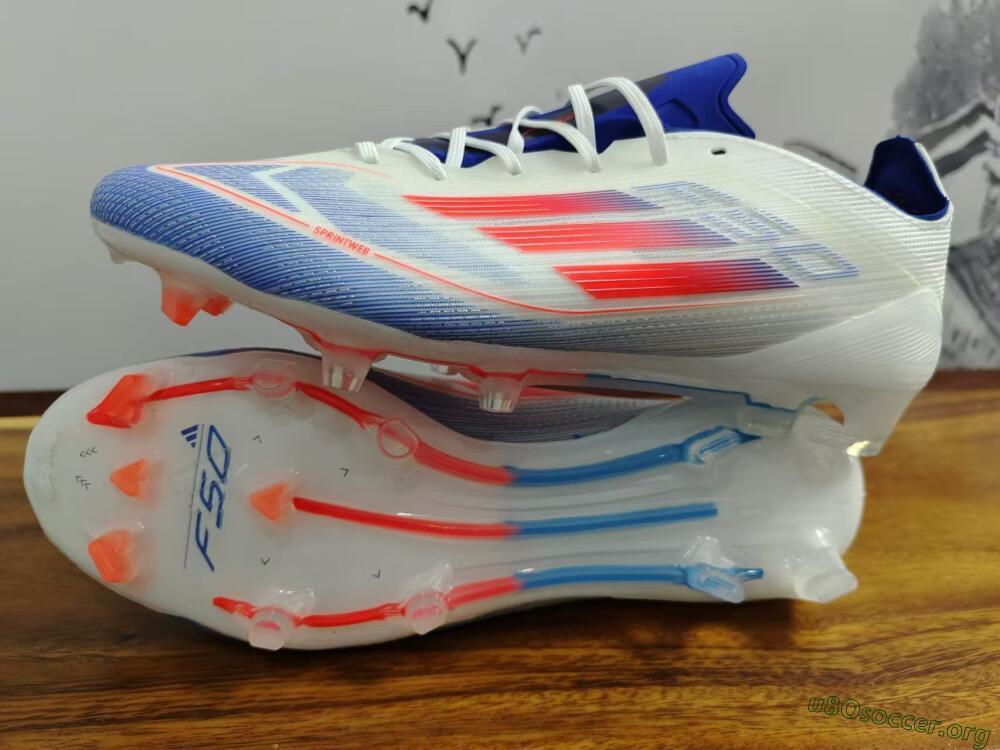 Adidas F50 Adizero FG Football Boots - White/Blue/Pink