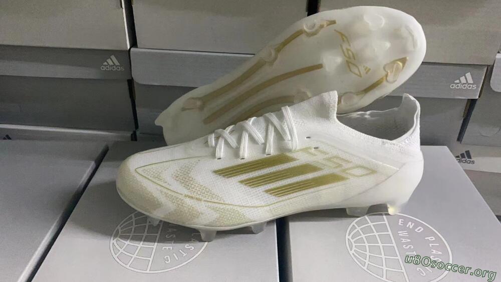 Adidas F50 Adizero FG Football Boots - White/Gold