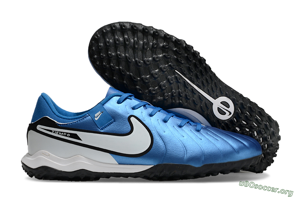 Nike Tiempo Legend 10 Academy TF Football Shoes - Blue/White/Black 2