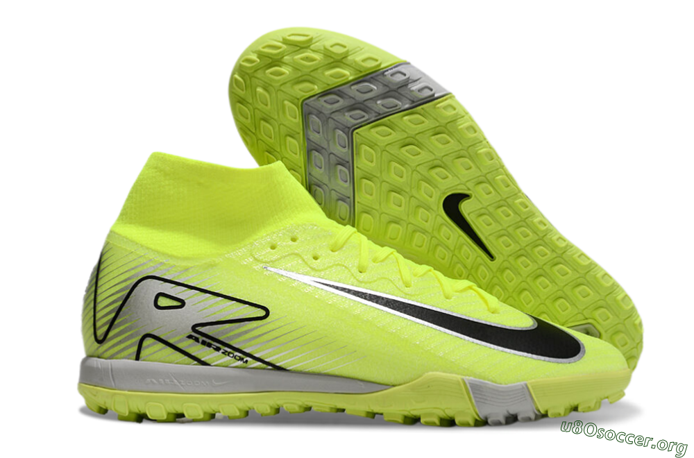 Nike Air Zoom Mercurial Superfly 10 Elite TF Football Shoes - Yellow/Silver/Black 2