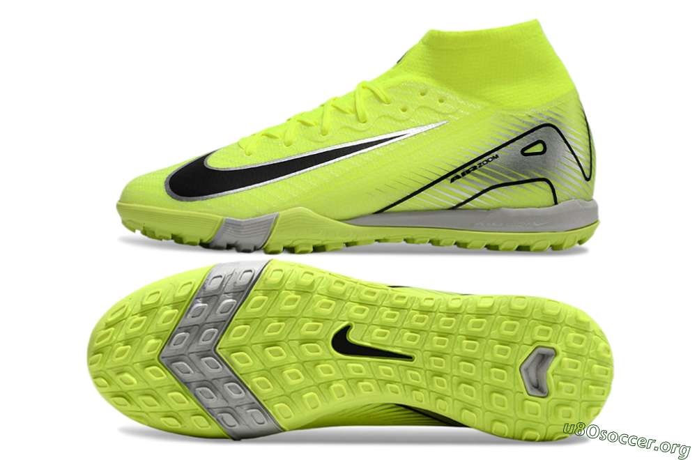 Nike Air Zoom Mercurial Superfly 10 Elite TF Football Shoes - Yellow/Silver/Black 1