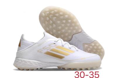 Kids Adidas F50 Elite TF Football Shoes - White/Gold
