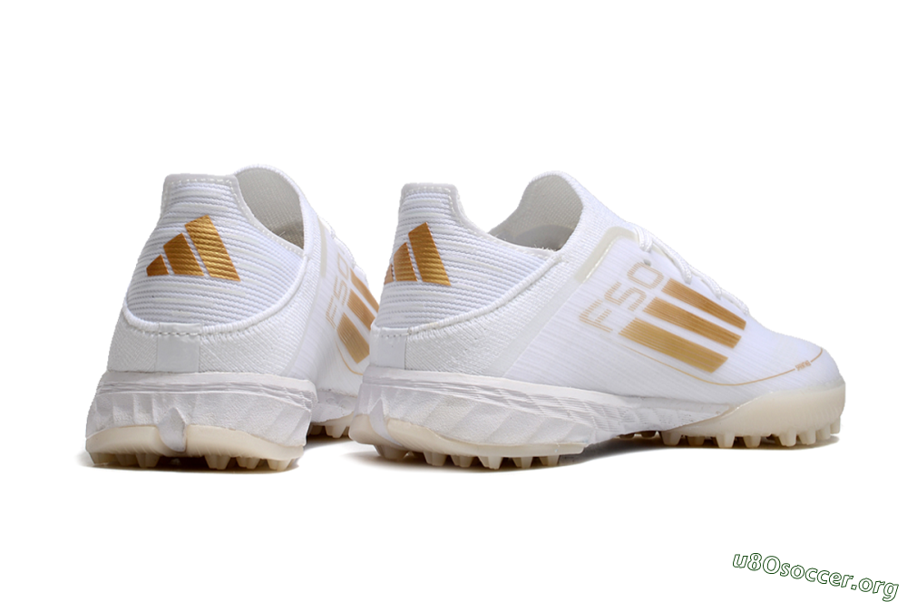 Kids Adidas F50 Elite TF Football Shoes - White/Gold 7