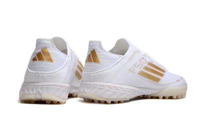 Kids Adidas F50 Elite TF Football Shoes - White/Gold