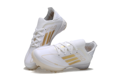Kids Adidas F50 Elite TF Football Shoes - White/Gold