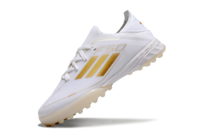 Kids Adidas F50 Elite TF Football Shoes - White/Gold