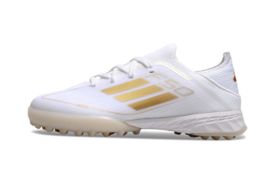 Kids Adidas F50 Elite TF Football Shoes - White/Gold