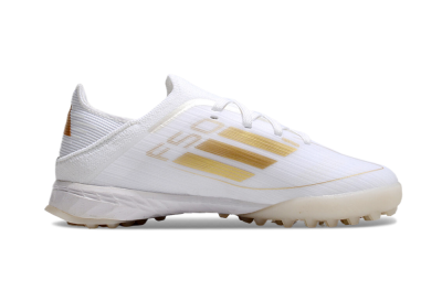 Kids Adidas F50 Elite TF Football Shoes - White/Gold