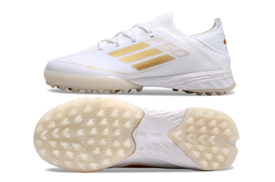 Kids Adidas F50 Elite TF Football Shoes - White/Gold