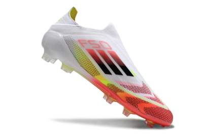 Adidas F50 Elite Laceless FG Football Boots - White/Red/Black