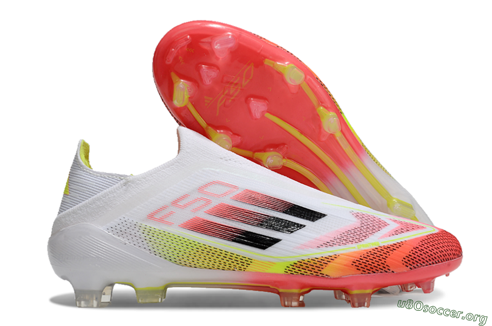 Adidas F50 Elite Laceless FG Football Boots - White/Red/Black 2