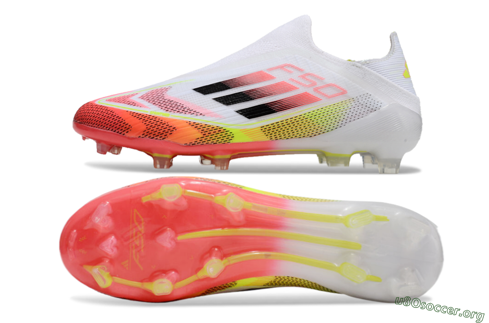 Adidas F50 Elite Laceless FG Football Boots - White/Red/Black 1