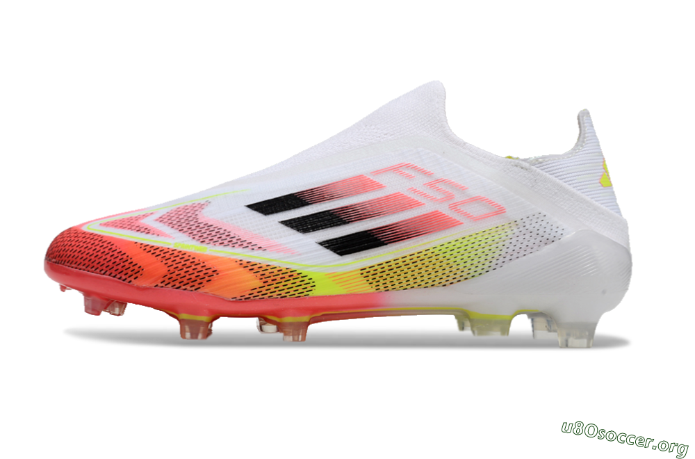 Adidas F50 Elite Laceless FG Football Boots - White/Red/Black 3