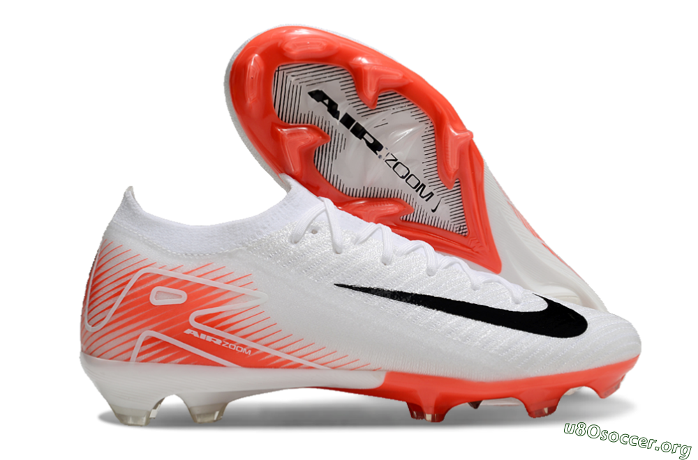 Nike Air Zoom Mercurial Vapor 16 Elite FG Football Boots - White/Orange/Black 2