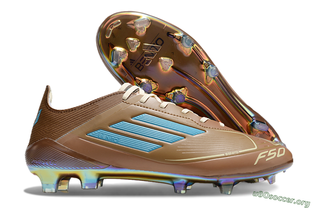 Adidas F50 Elite FG Football Boots - Brown/White/Gold 2