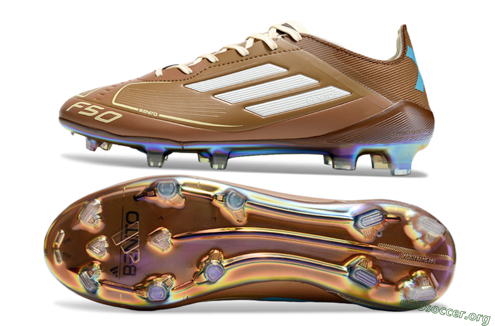 Adidas F50 Elite FG Football Boots - Brown/White/Gold 1